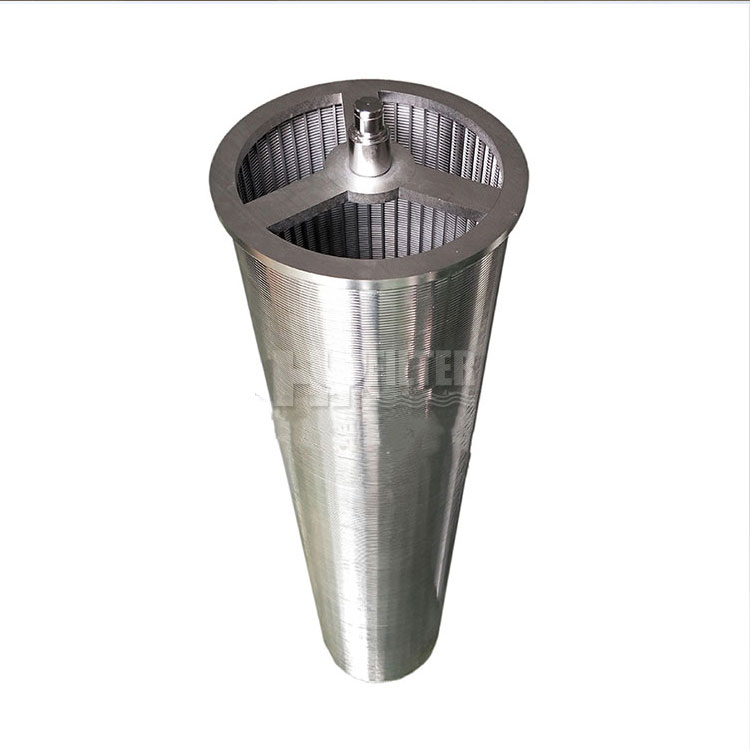 Stainless steel well casing water-wound wire screen for deep wells