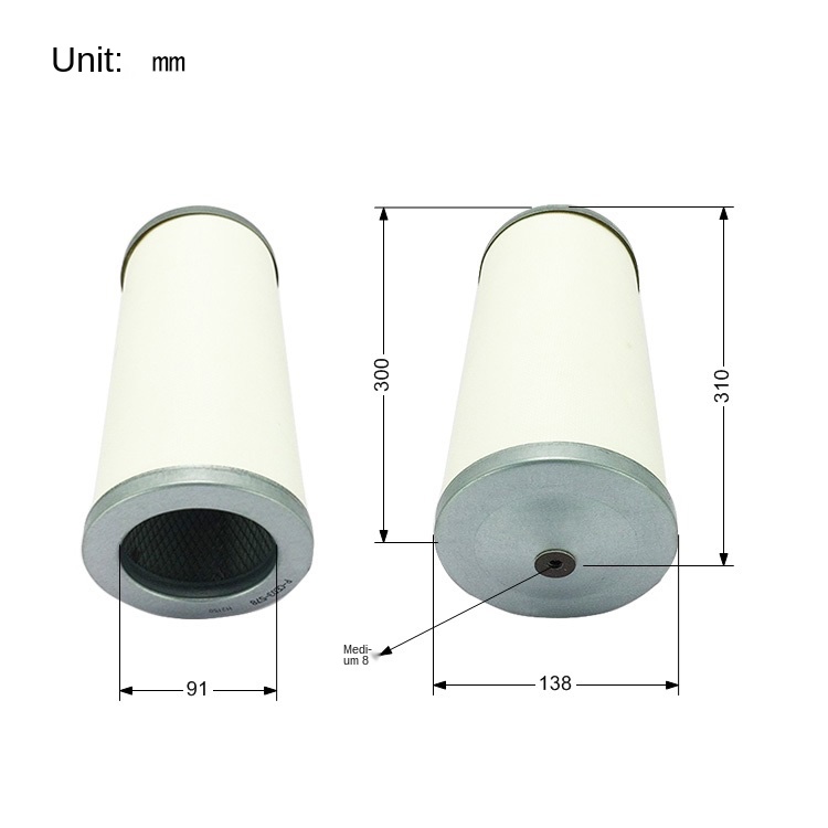P-CE03-578 spiral air compressor accessories oil and gas separation filter element(图1)