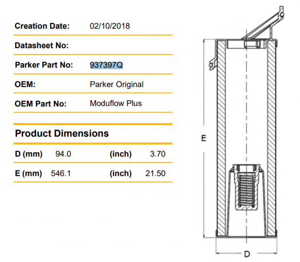 937397Q high quality construction machinery hydraulic return oil filter element(图1)